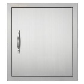 VEVOR BBQ Access Door, 18W x 20H Inch Single Outdoor Kitchen Door, Stainless Steel Flush Mount Door, Wall Vertical Door with Handle and Hook