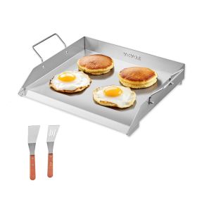 VEVOR Stainless Steel Griddle, 18x16 inch Universal Flat Top Rectangular Plate, Gas Grill Griddle for BBQ Grill, Teppanyaki